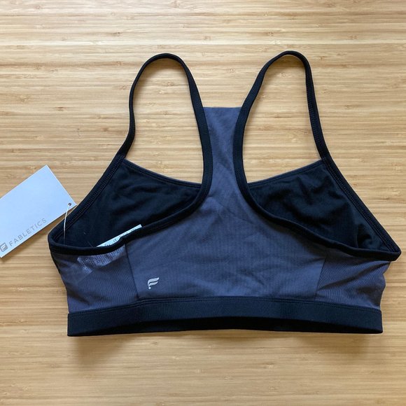NWT Fabletics Black + Grey Portia Racerback Sports Bra - Picture 5 of 6